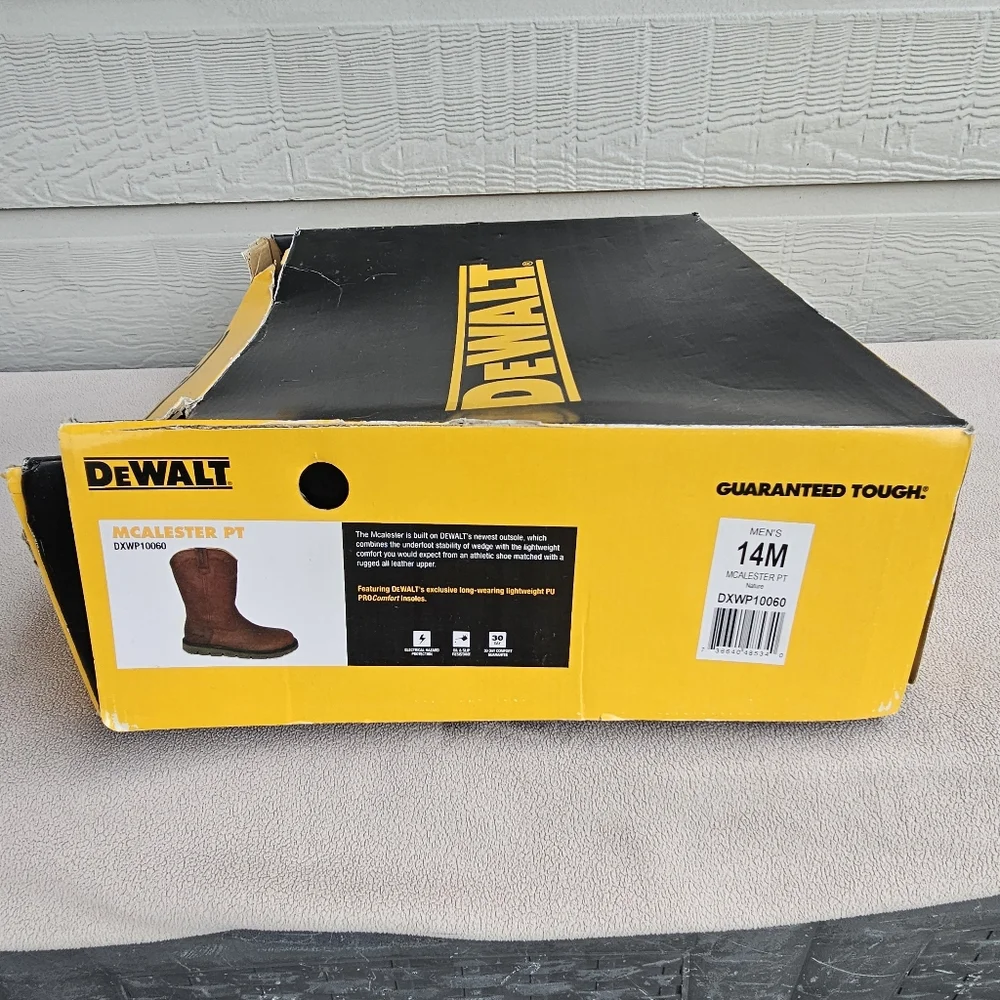 Dewalt Mcalester PT Brown Leather Work Boot Men SZ 14 Electrical Hazard Oil Slip